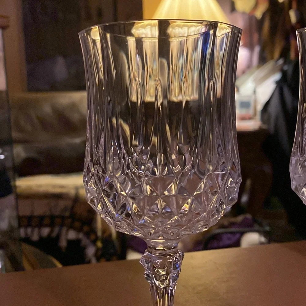 Vintage Cristal d'Arques Longchamp Set of 2 Crystal Wine Glass 5.75”